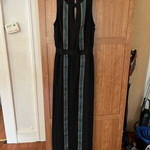 NWOT Bebe Halter Maxi Dress With Embroidery
